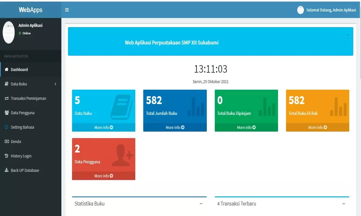 Aplikasi Perpustakaan Codeigniter 3