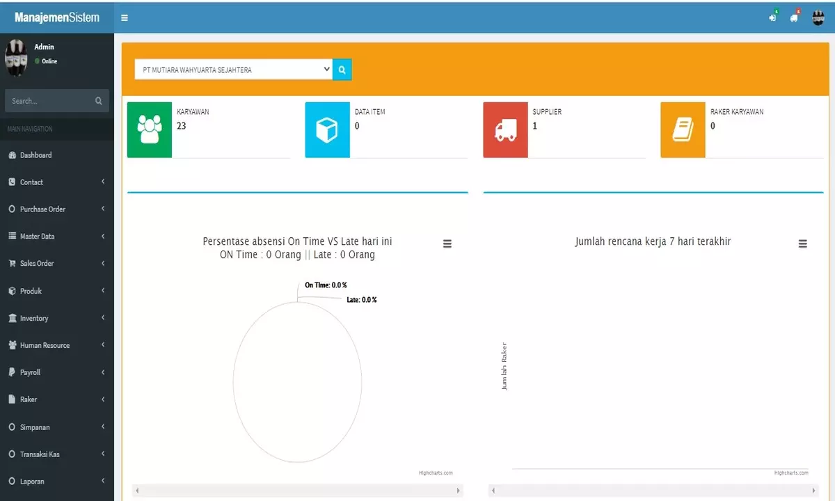 Aplikasi Web Manajemen Sistem PT WAD