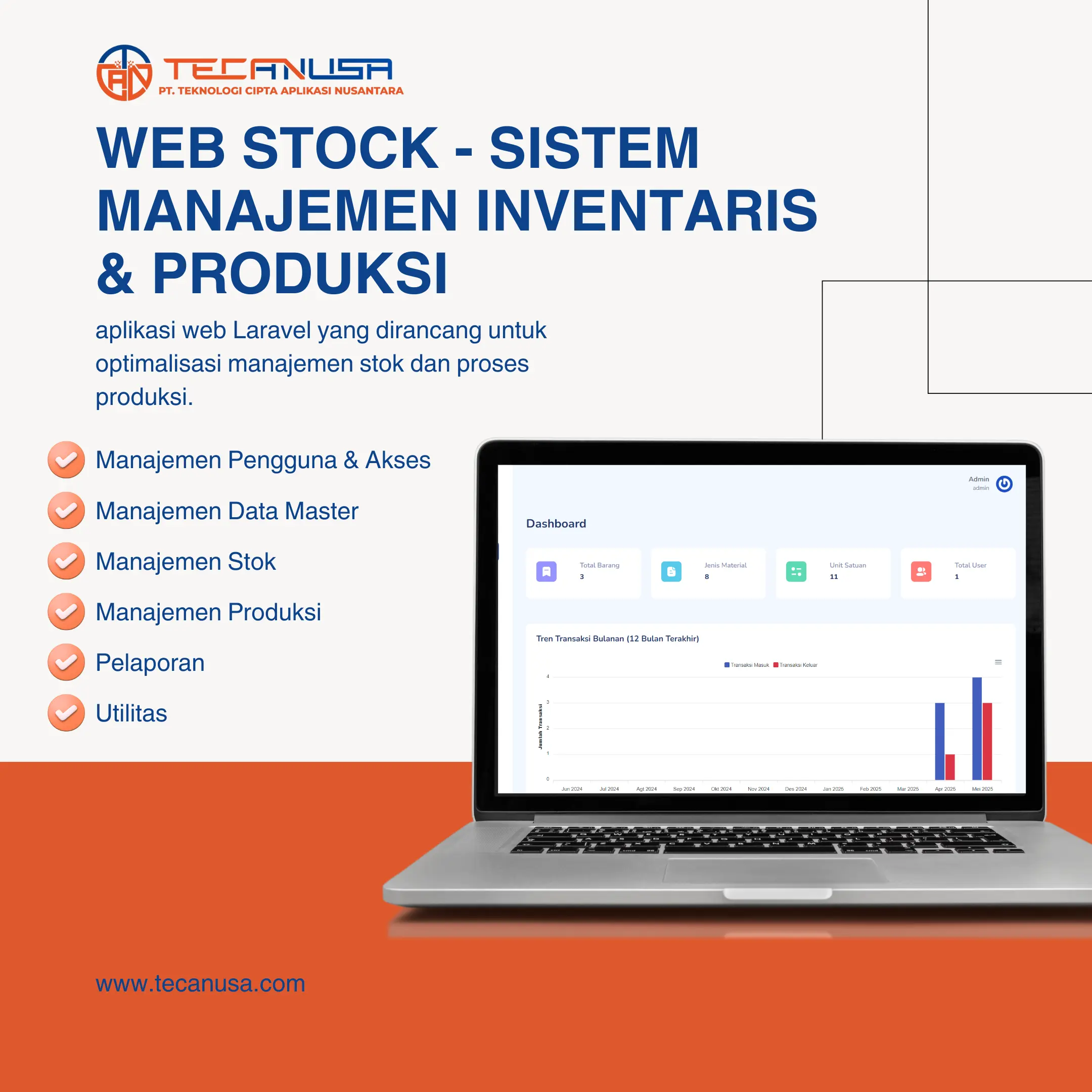 Web Stock - Sistem Manajemen Inventaris & Produksi