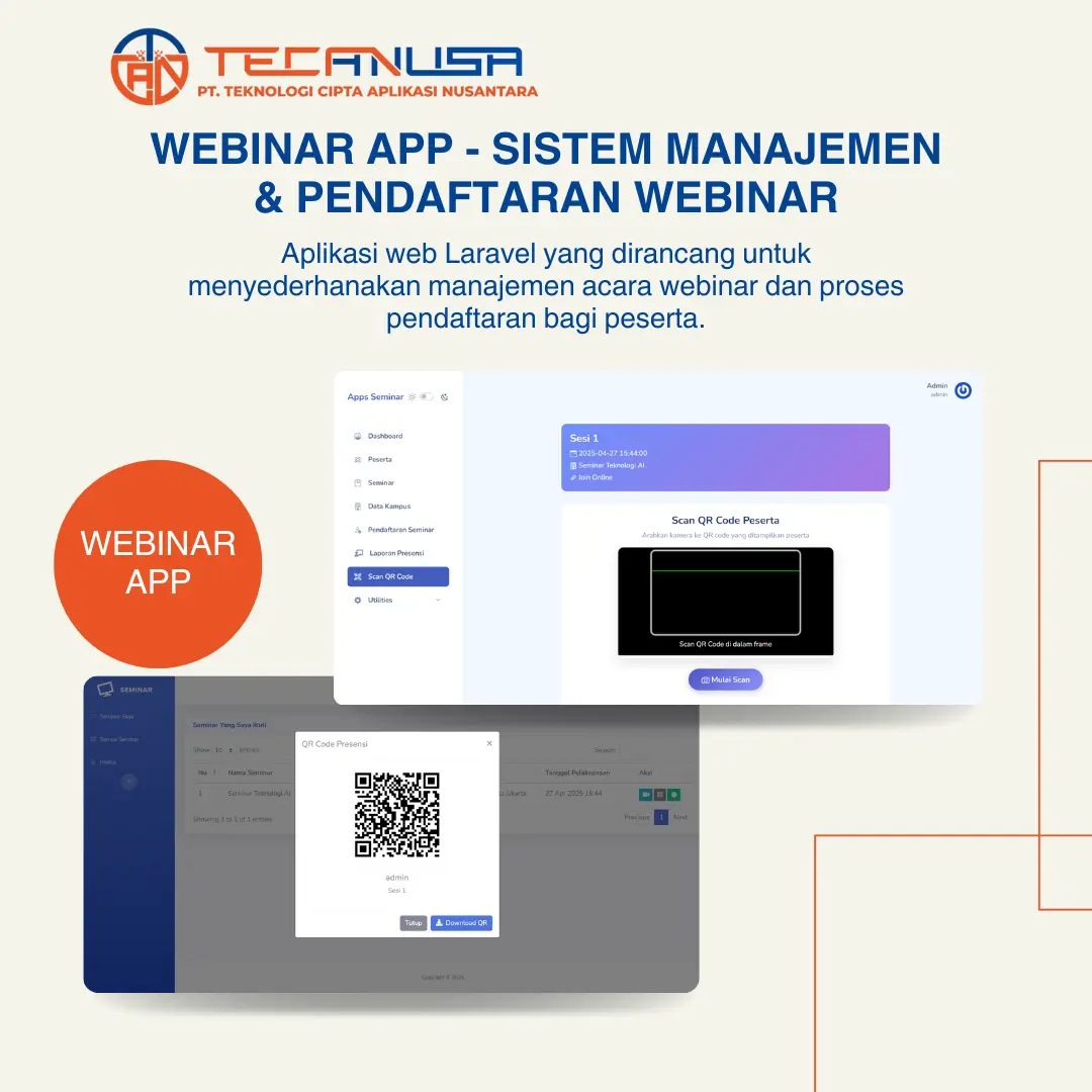 WEBINAR APP - SISTEM MANAJEMEN & PENDAFTARAN WEBINAR